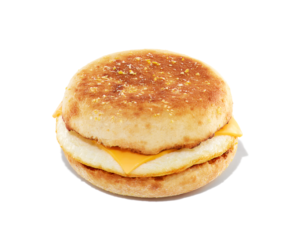 An egg and cheese sandwich on an English muffin